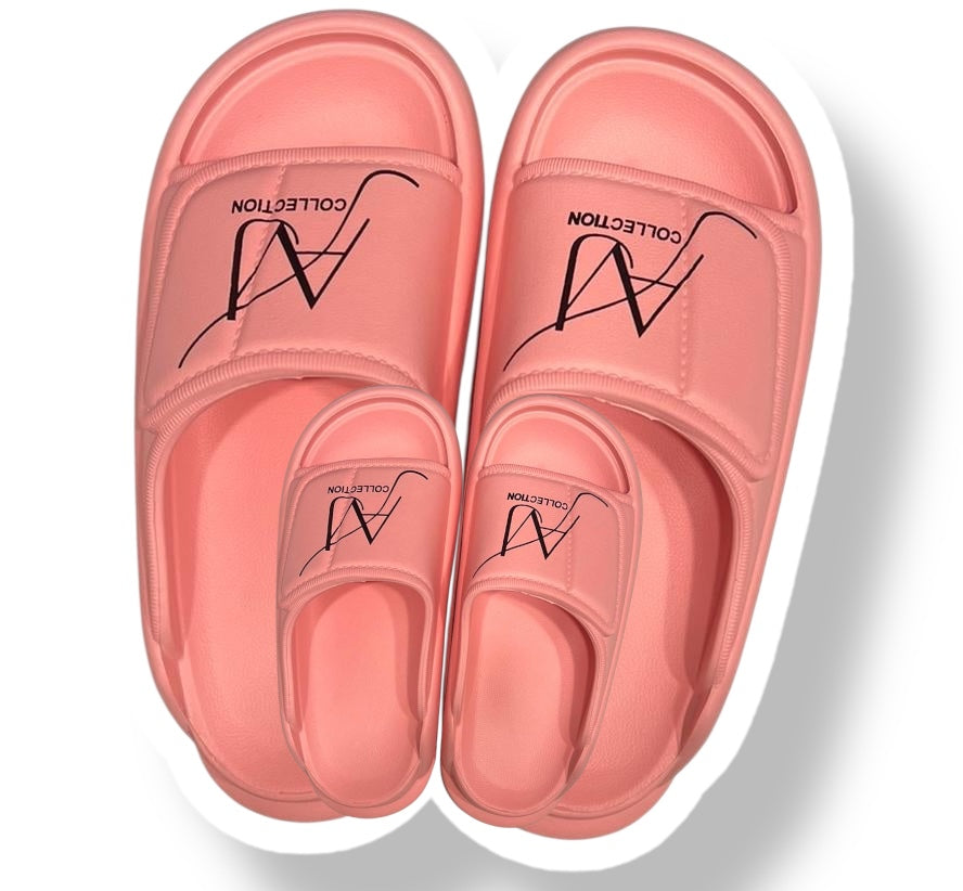 AVJ Cloud Comfort Slides – Coral Pink Cozy Everyday Slippers