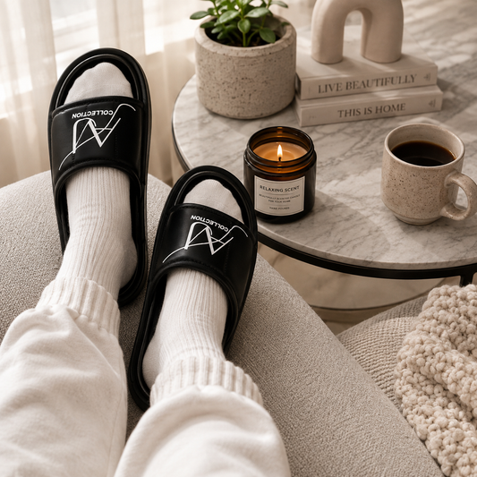 AVJ Cloud Comfort Slides – Classic Black Cushioned Everyday Slippers
