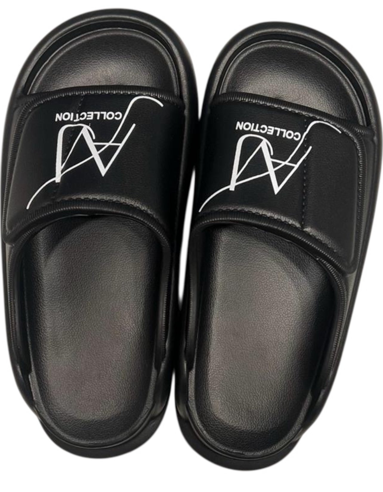 AVJ Cloud Comfort Slides – Classic Black Cushioned Everyday Slippers