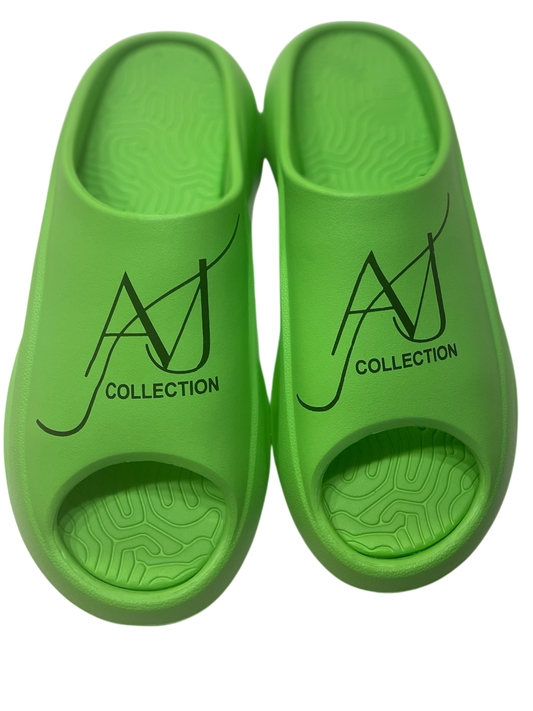 AVJ Collection Pillow Slides – Lime Green Cushioned Cloud Slippers for Women & Men