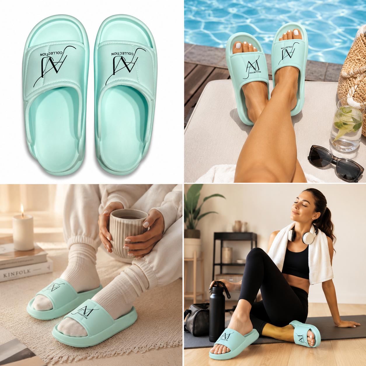 AVJ collection Cloud Comfort Slides – Soft Cushioned Everyday Slippers