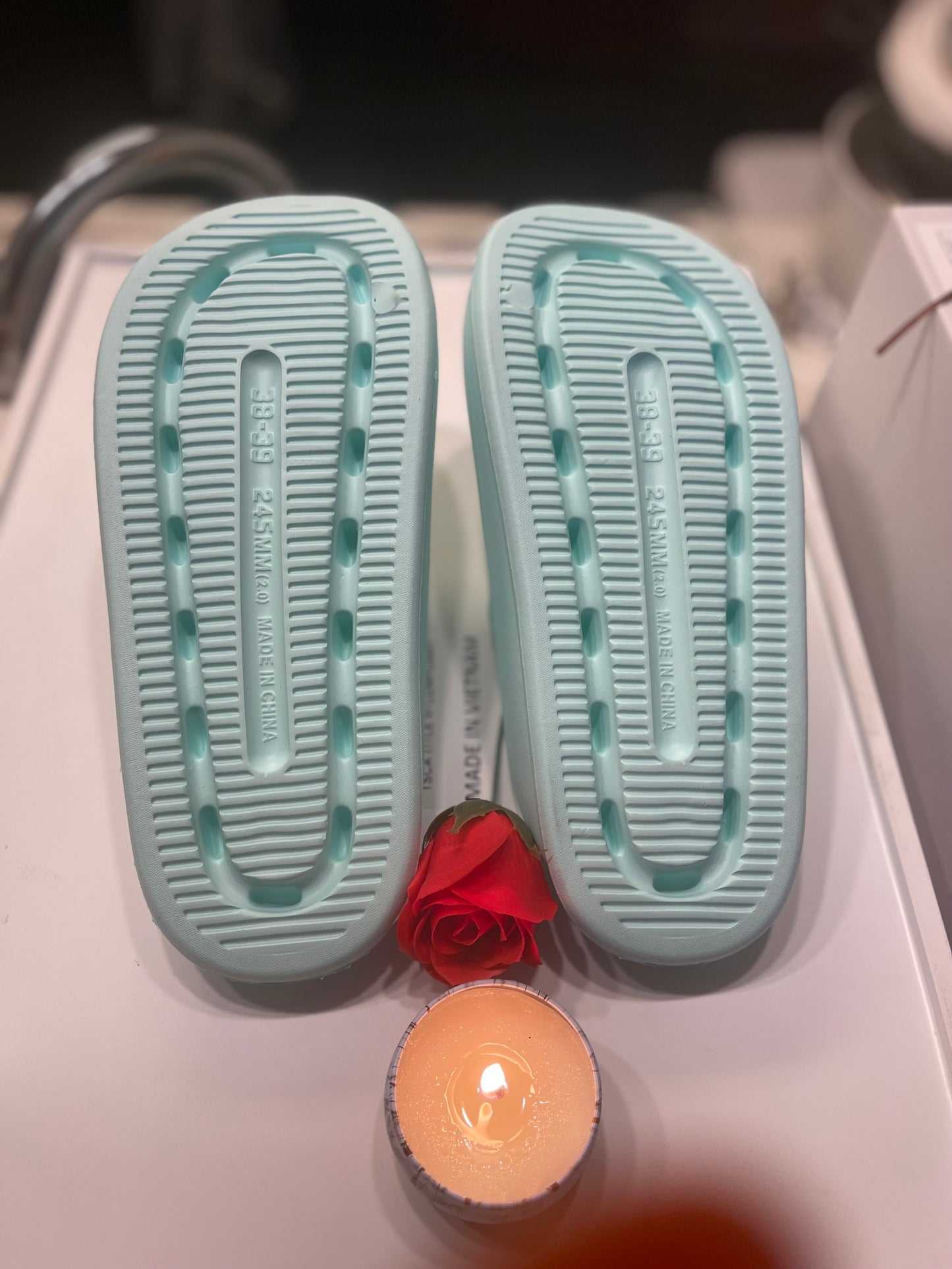 AVJ Collection Pillow Slides – Cloud Cushion Slippers for Women & Men | Soft Non-Slip Comfort Sandals (Mint Gree