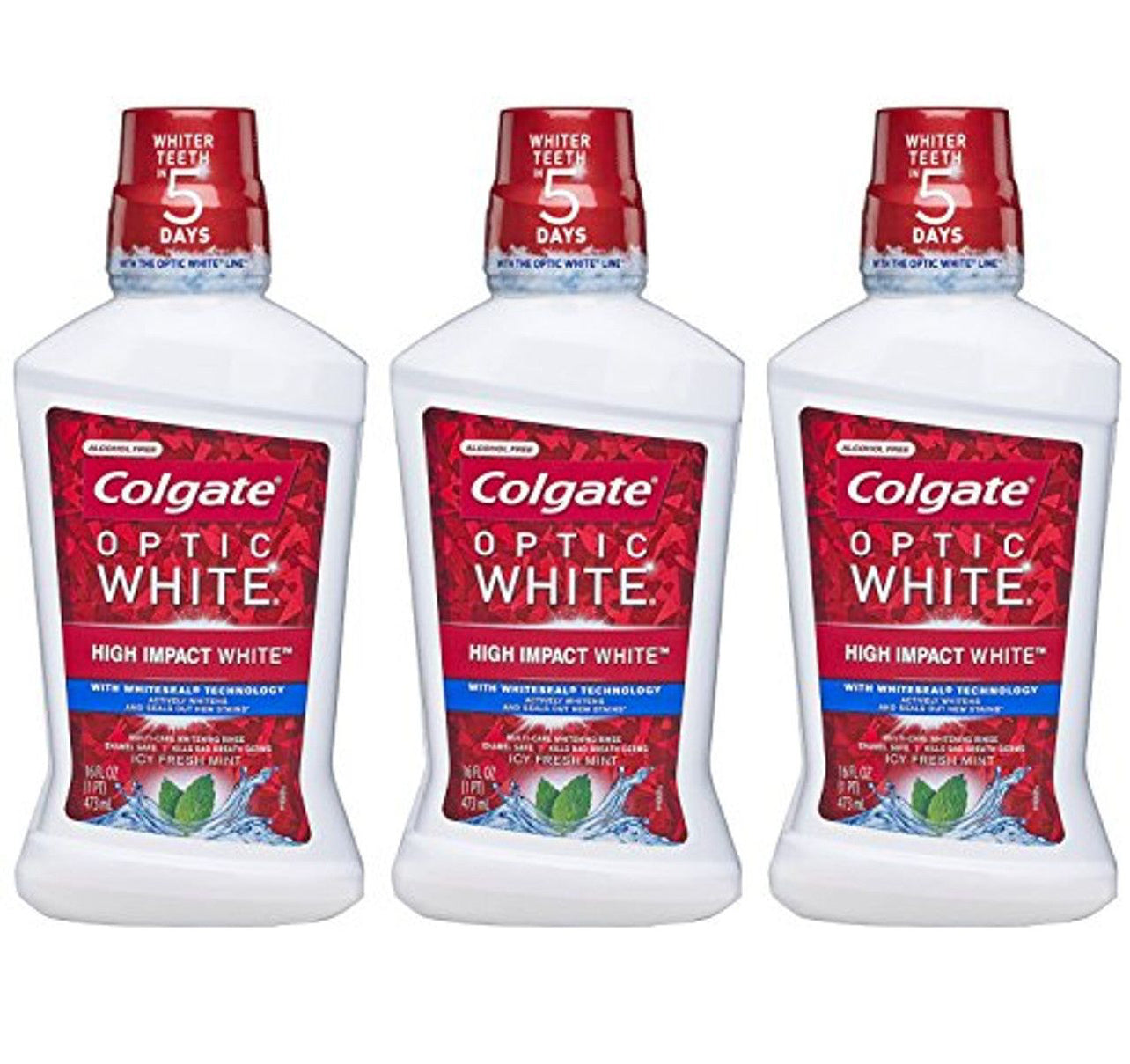 Colgate Optic White, Mouthwash, Whitening, Icy Fresh Mint, 16 Fl Oz,clean all your teeth in only 1 week use by AVj market
