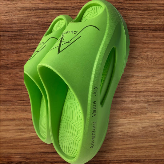 AVJ Collection Pillow Slides – Lime Green Cushioned Cloud Slippers for Women & Men