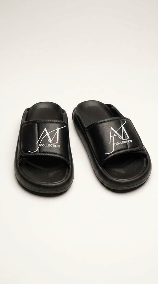 AVJ Cloud Comfort Slides – Classic Black Cushioned Everyday Slippers