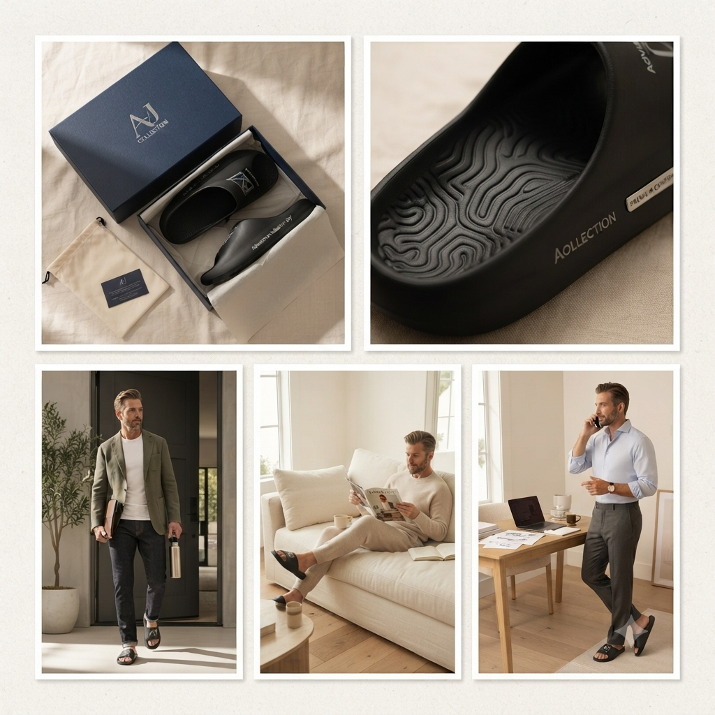 AVJ Collection Anti-Pain Recovery Slides + Cozy Socks Bundle