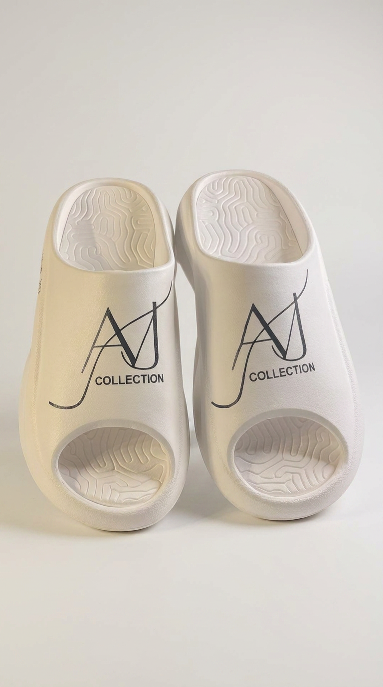 AVJ Anti-Pain white Comfort Slides & Cozy Socks Bundle – Cushioned Support for Tired, Achy Feet
