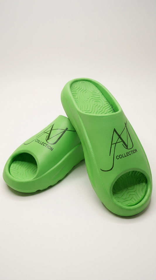 AVJ Green Recovery Slides – Cushioned Comfort for Tired Feet