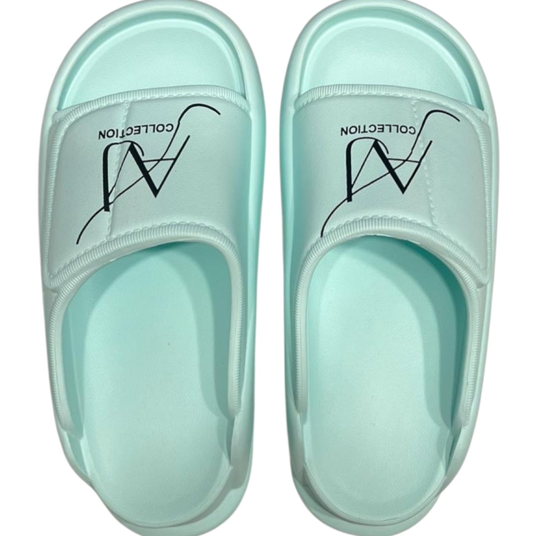 AVJ Collection Pillow Slides – Cloud Cushion Slippers for Women & Men | Soft Non-Slip Comfort Sandals (Mint Gree