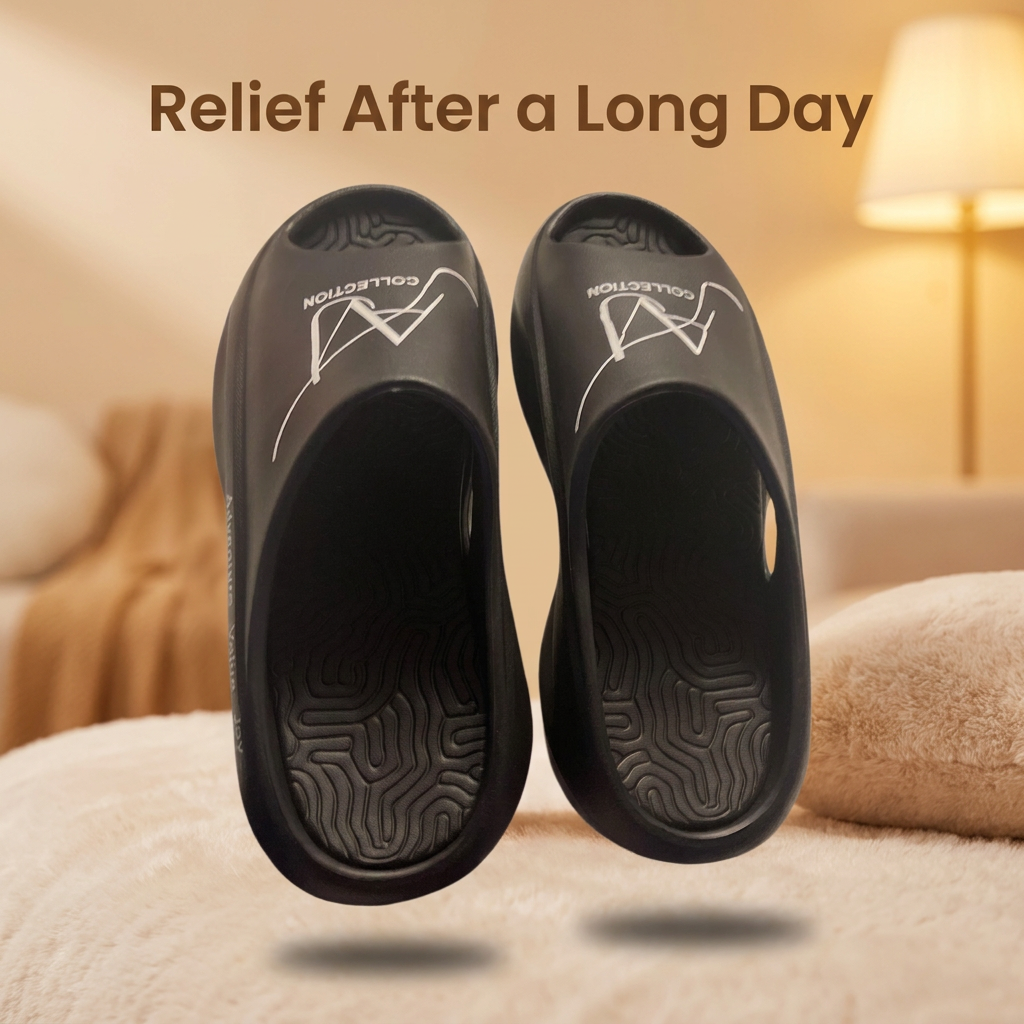 AVJ Collection Anti-Pain Recovery Slides + Cozy Socks Bundle