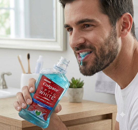 Colgate Optic White, Mouthwash, Whitening, Icy Fresh Mint, 16 Fl Oz,clean all your teeth in only 1 week use by AVj market